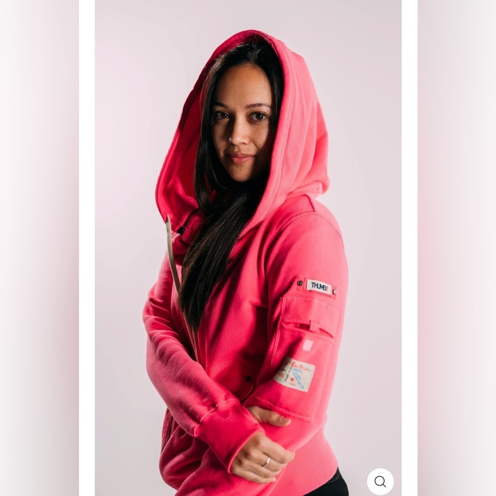 Thumb United Pink Casey Fleece Hoodie Full Zip Sweatshirt Women's 3X